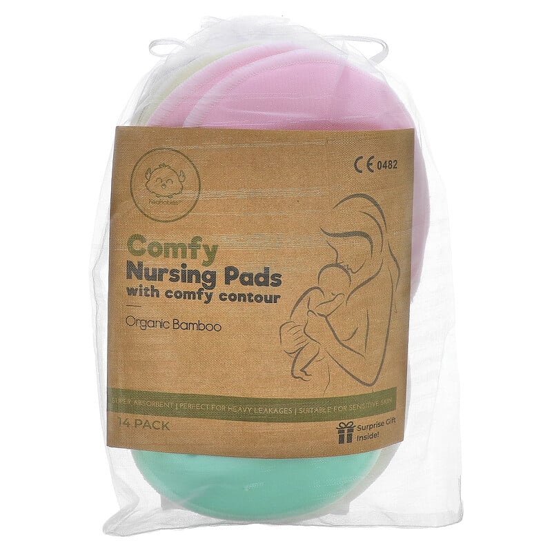 Reusable Organic Nursing Pads (Pastel Touch, Medium 3.9)